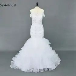Модное Милое Свадебное платье с русалочкой, большие размеры, с бисером, Vestidos de novia Casamento, свадебное платье, Vestido branco