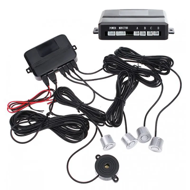 

Parking Assistance 4 Sensors Buzzer 22mm Car Parking Sensor Kit Reverse Backup Radar Detector Sound Alert Indicator System