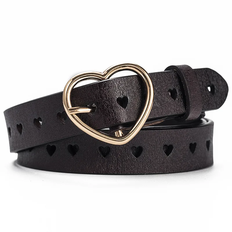 

SISHION 105cm Hollow Heart Wide Belts for Women Fashion Female Belt O001 Black White Children's Heart Belts and Straps