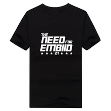 2017 New the need for embiid 21 T-shirt 100% cotton 12 short sleeve 76ers Joel Embiid T shirt 0113-12