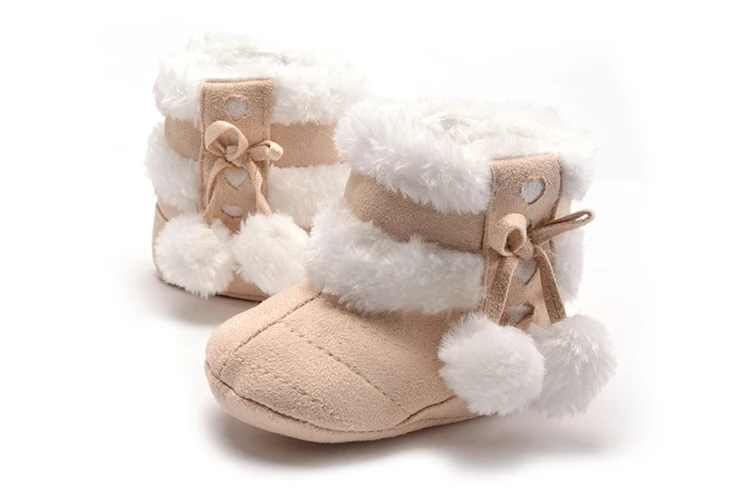 Модные детские новорожденных детские ботиночки для кроватки мягкие Нескользящие младенческой Девочки Зимние теплые зимние пинетки Bebes