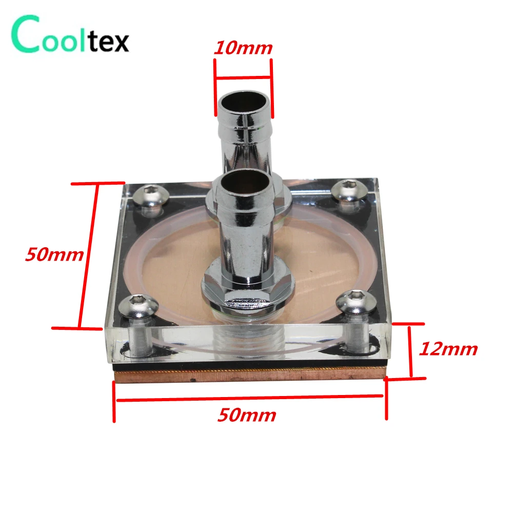 DIY блок водяного охлаждения 50x50x12 мм жидкостный охладитель водоблок радиатор медь+ Acrykic