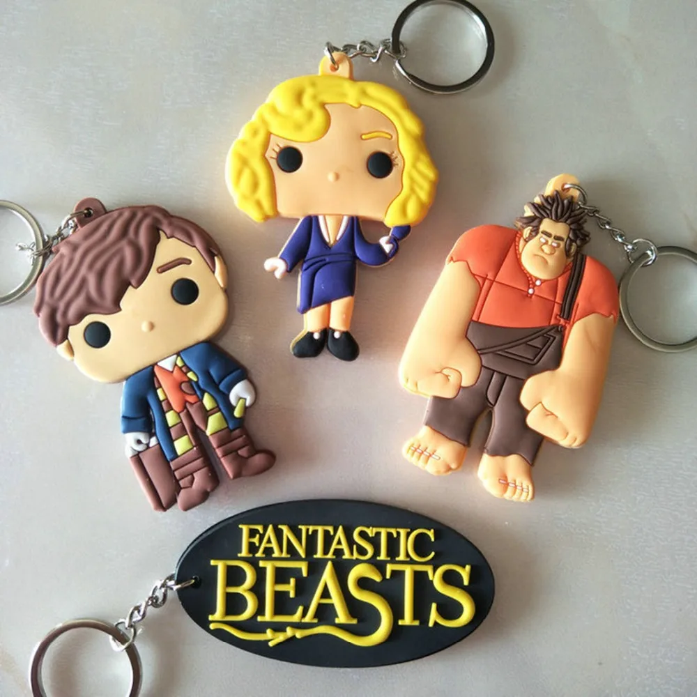 

Fantastic Beasts and Where to Find Them cartoon PVC keychain Newt fashion personalized funny key chains bag pendant portachiavi