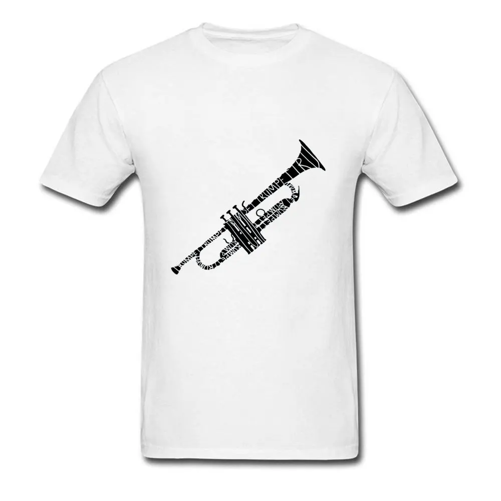 Trumpet 13197 Crew Neck T Shirts Summer Tops T Shirt Short Sleeve Latest All Cotton Printing T Shirt Custom Men Trumpet 13197 white