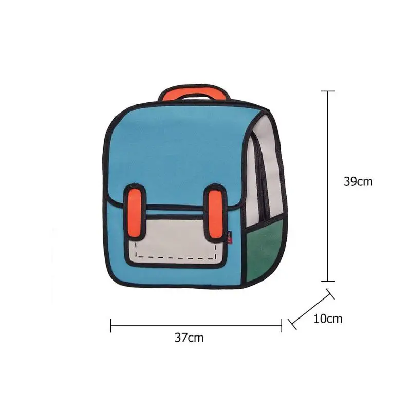 Модный креативный женский 2D рюкзак с рисунком 3D прыжок Стиль Мультфильм школьная сумка