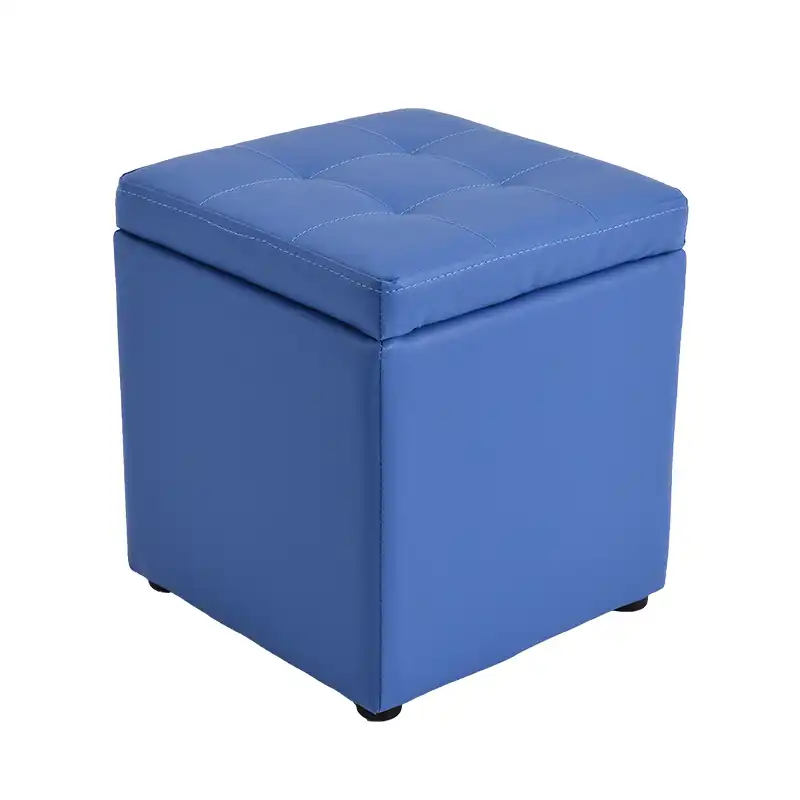 Leather Folding Organizer Storage Ottoman Bench Footrest Stool