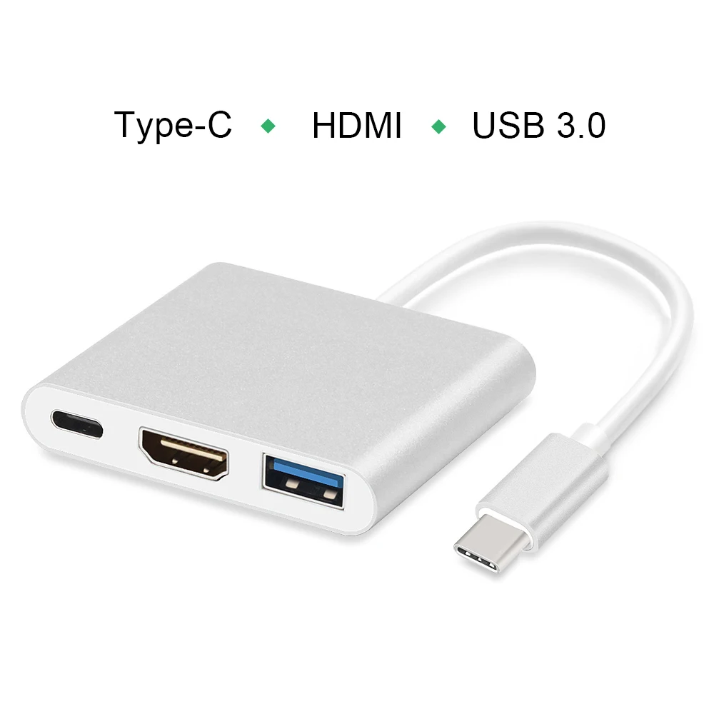 GOOJODOQ USB 3 1 Тип C концентратор к HDMI адаптер 4 К/3 в USB3.0 с зарядки Порты и разъёмы для