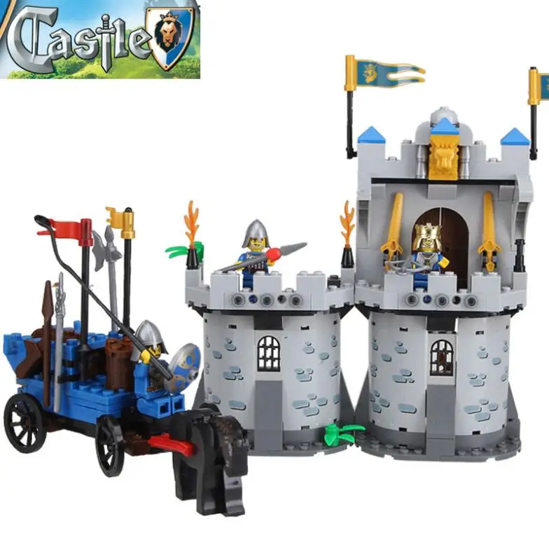 

King's Castle Set Kingdom Lion Knight Middle Ages Minifigure Toys Building Blocks Compatible With Legoe