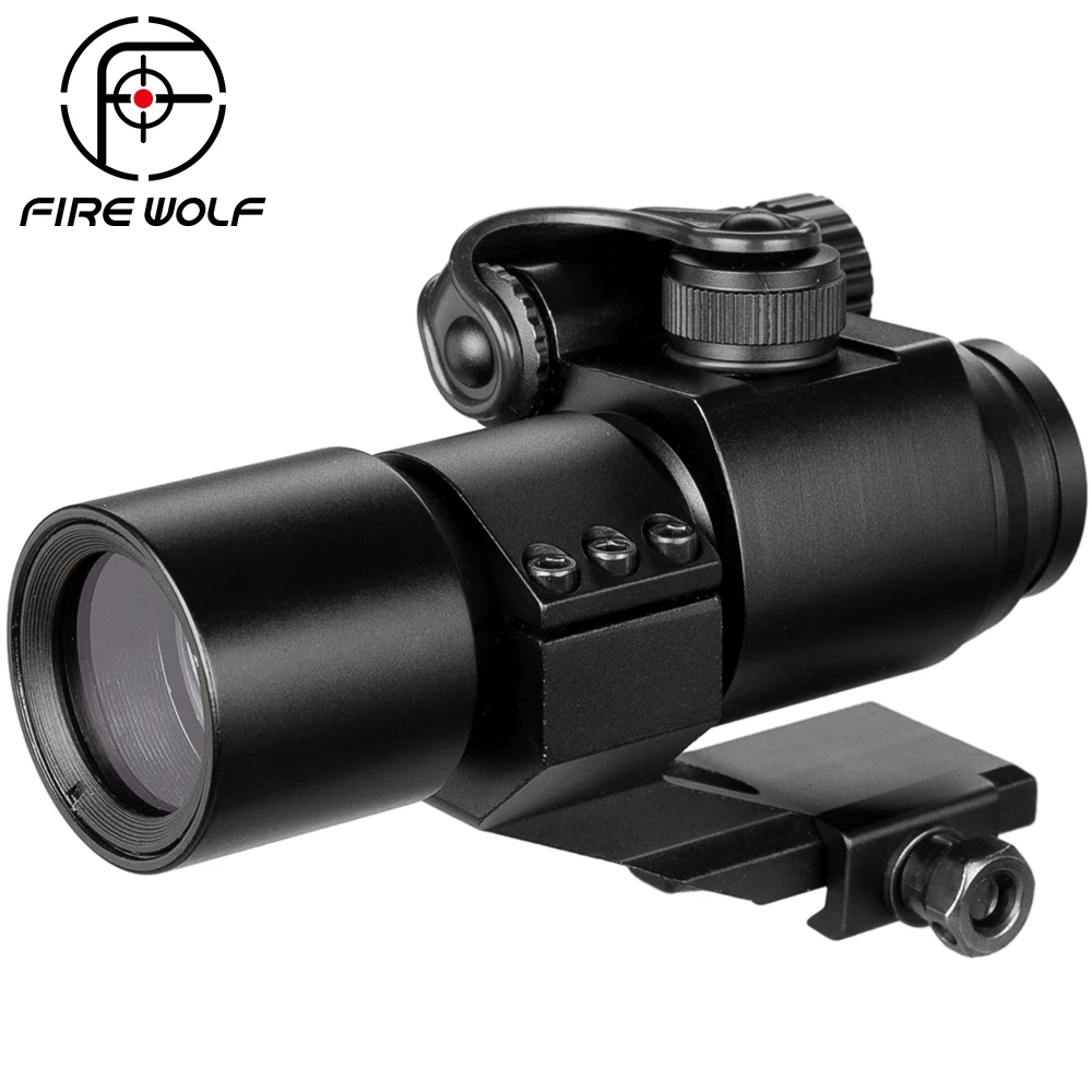 Mira com Reflexo Escopo para Picatinny Caça Riflescopes Avistamento Telescópio Laser Vermelho Verde Ponto Ferroviário Mildot 32mm m2