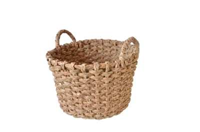 

Nordic Style Straw Rattan Storage Basket Set Double Handle Flower Basket Pot Household Debris Finishing Storage Basket