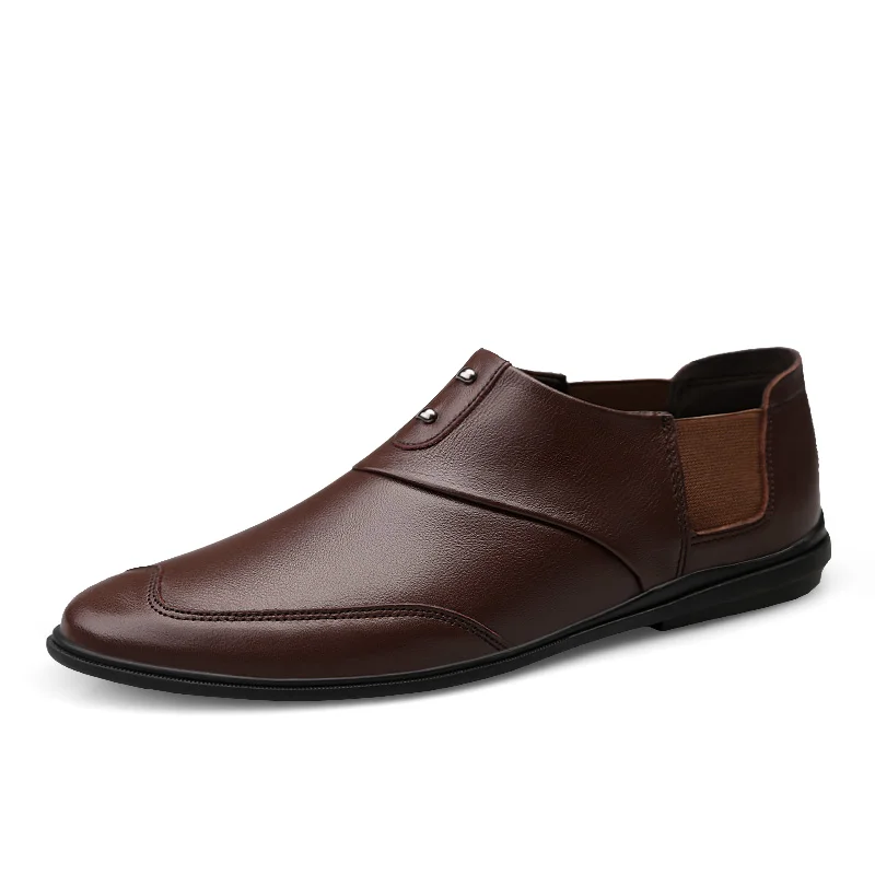 

2019 New Men Casual Shoes Genuine Leather Loafers Quality Men Flats Moccasins Brown Black Comfortable Man Fashion Sneakers