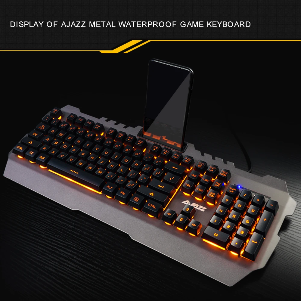 Ajazz мембранная Проводная игровая клавиатура с 104 клавишами 19 клавишная