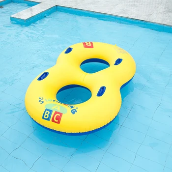 

Thick ABC with handles parent-child swim ring Inflatable PVC Pool Float Swimming Party Circle for Children Beach Toys Yellow