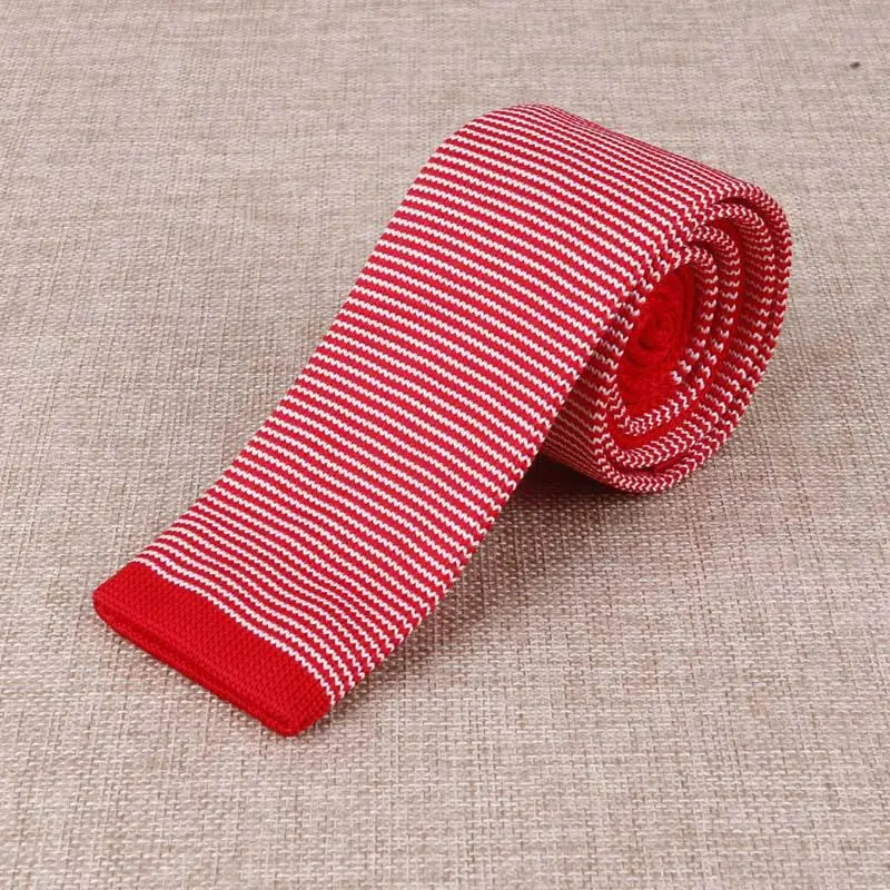 Модный мужской цветной вязаный галстук в полоску, винтажные Вязаные Галстуки в горошек, узкий галстук, тонкий тканый галстук, узкие галстуки - Цвет: 22