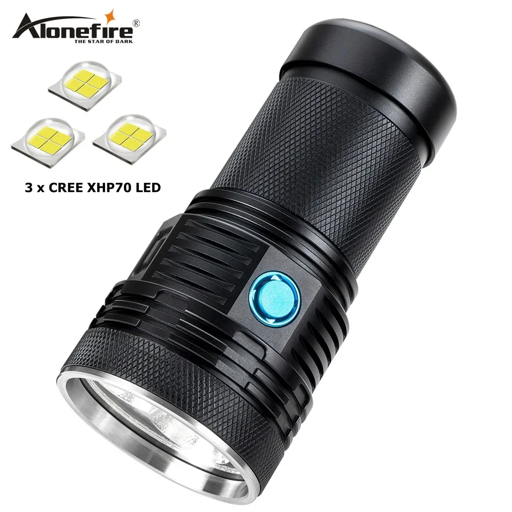 AloneFire HT35 60 Вт Мощный светодиодный фонарик 13000LM XHP70 фонарь тактический портативная