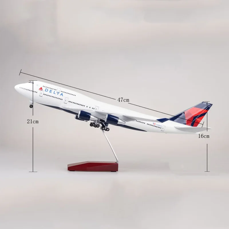 В наличии 47 см 1/150 Масштаб литья под давлением модель самолета Boeing 747 самолет DELTA 380