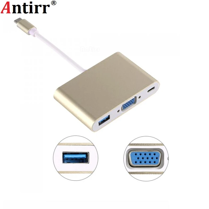 Адаптер переходник с USB 3 1 Type C на VGA/USB3.0/Type концентратор 0 зарядное устройство