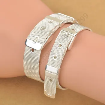 

New Belt Design Fashionable Bracelets Bangles For Women 925 Sterling Silver Top Quality Bracelets Two Size For Choice