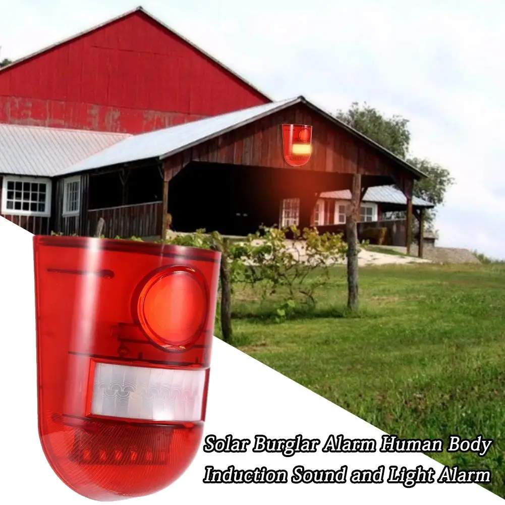 

1pcs N911 Solar Burglar Alarm Human Body Induction Sound And Light Alarm