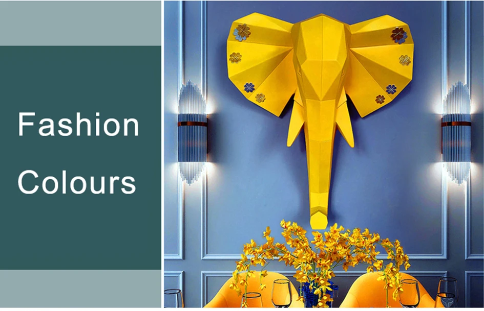 3D Large Elephant Statue Sculpture Home Decor Wedding Decoration Accessories Vintage Party Garden House Room Wall Decorations (14)