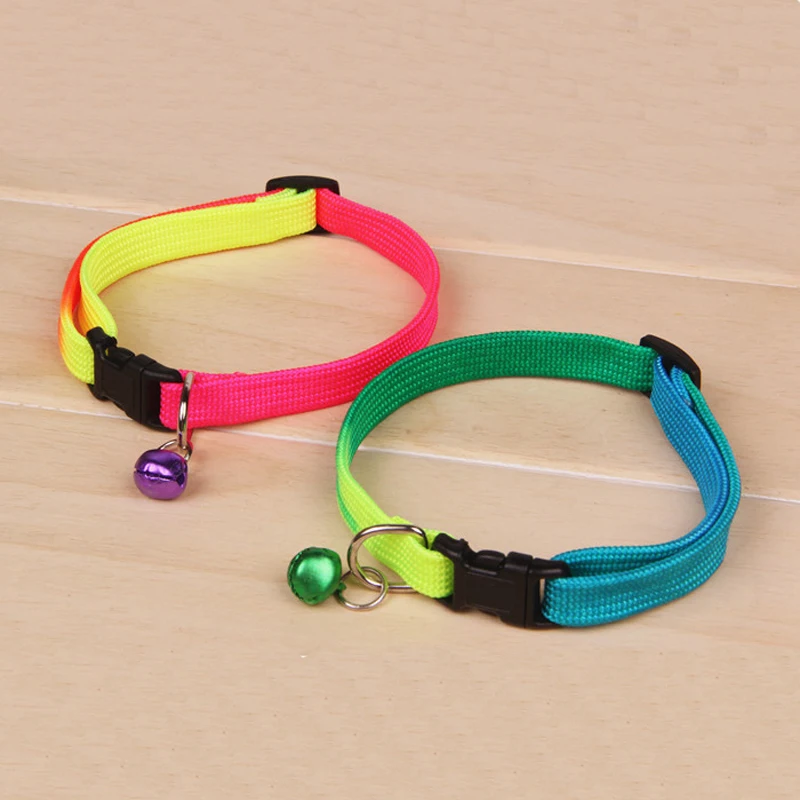 Adjustable Soft Breathable Pet colorful bell collars Dog Harness Nylon
