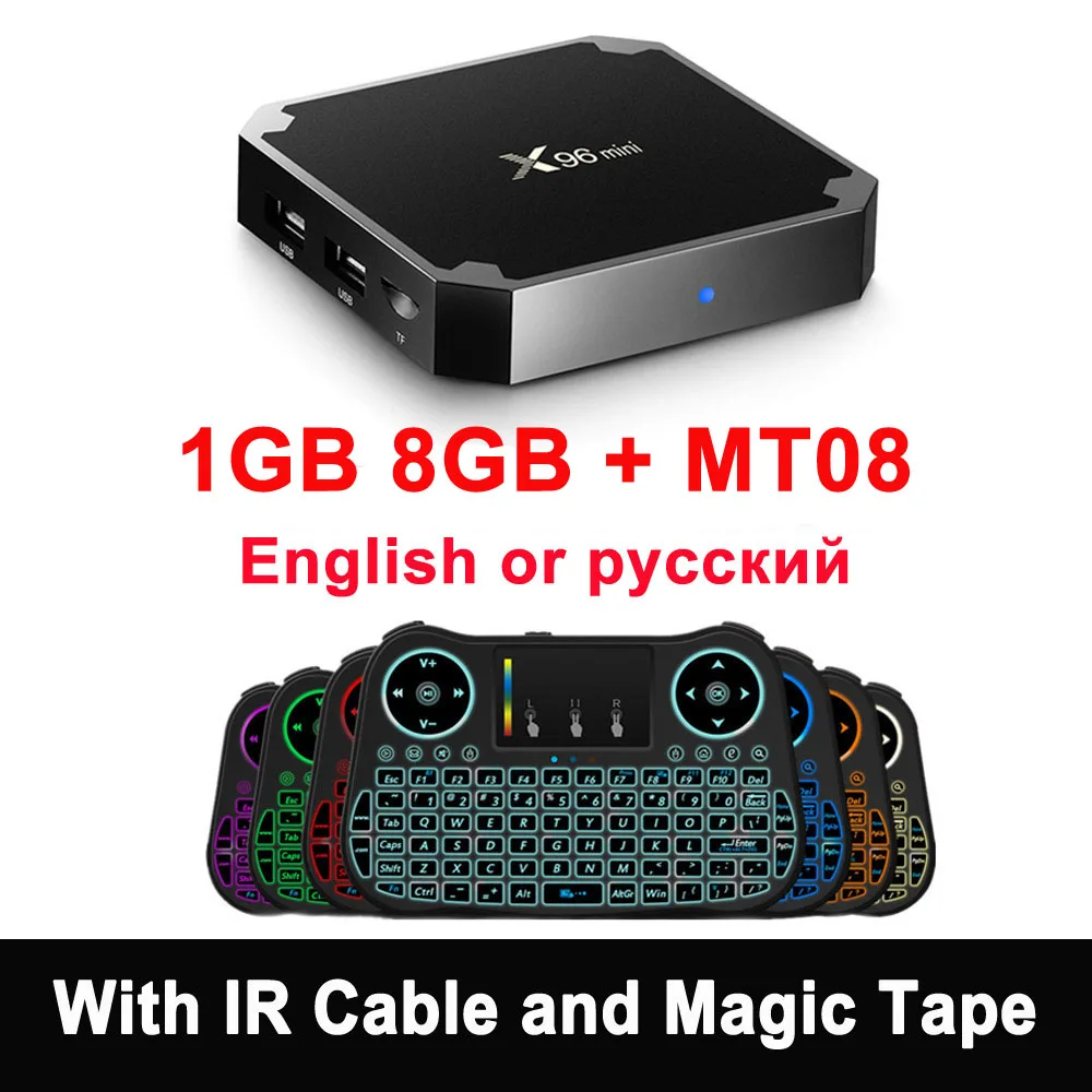 X96mini Android 7.1 X96 mini четырехъядерный Smart TV BOX ТВ Бокс 1 ГБ+8 ГБ2 ГБ+16 ГБ S905W поддерживает 2.4G беспроводной WIFI ТВ приставка+IR кабель смарт-top box - Цвет: 1GB 8GB and MT08