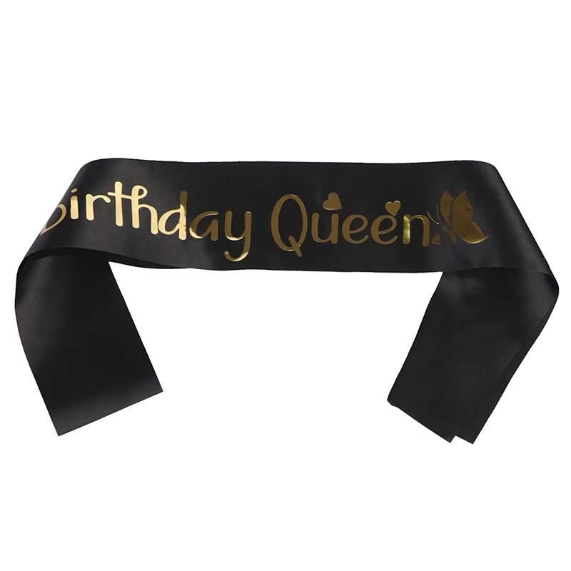 Elegant Birthday Queen Satin Sash Women Girls Queen Birthday Sash Birthday Party Decorations Ideas Supplies