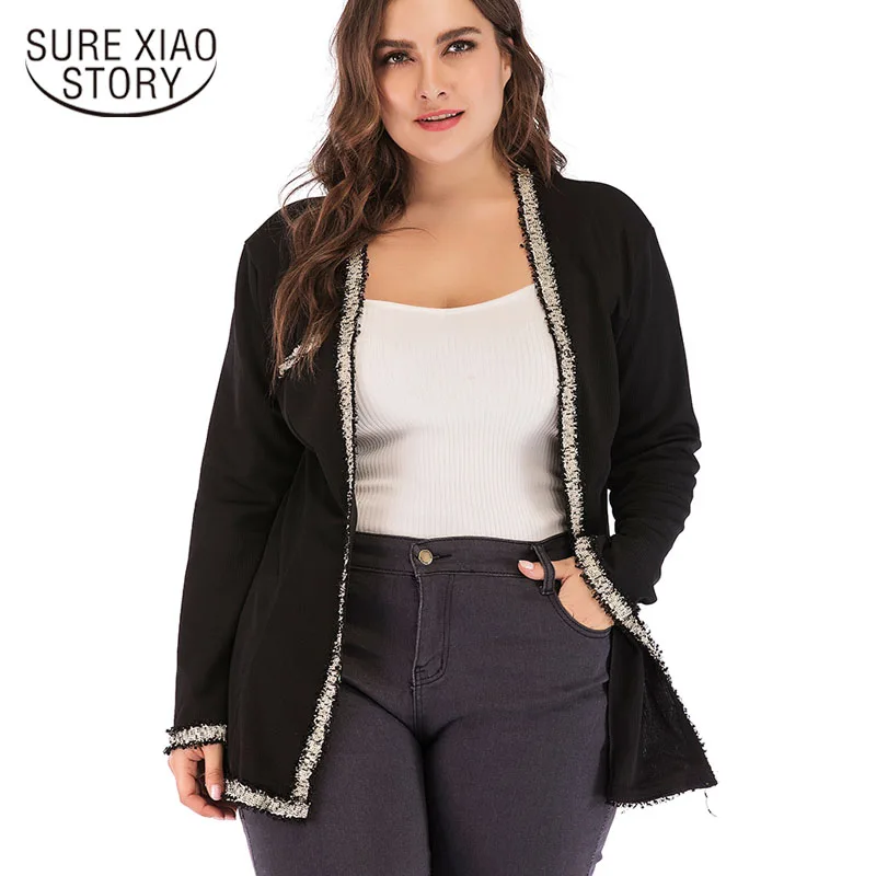 

women's new loose solid color long sleeve jacket coat ladie plus size women jacket Elegant Beaded outwear jacket women 2292 50