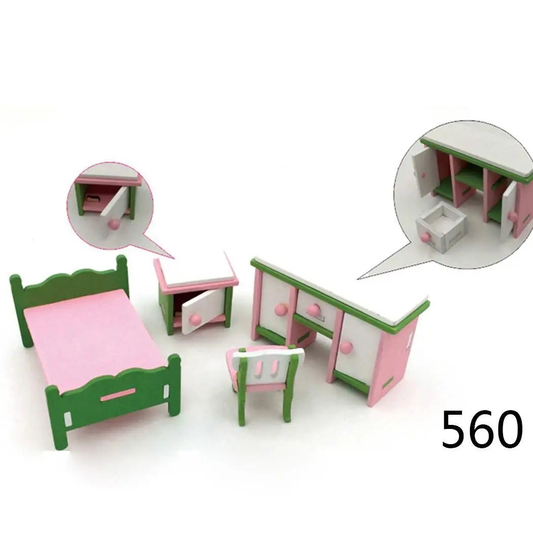 الأطفال دمية محاكاة الأثاث لعب الحمام غرفة متعددة النوم مطبخ أكثر من 3 سنة مجموعة