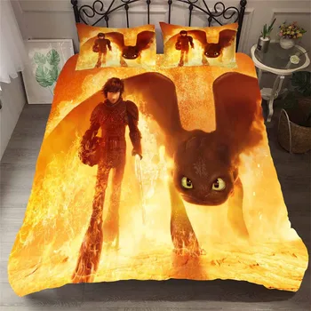

HELENGILI 3D Bedding Set Anime Print Duvet Cover Set Bedcloth with Pillowcase Bed Set Home Textiles #63-1