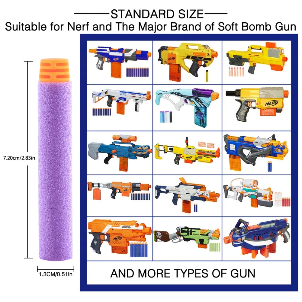1000 шт 7,2 см Универсальный Высокий полированный мягкий пули Дартс плоская голова мягкие игрушки патроны для оружия для Nerf N-Strike Elite комплект бластеров