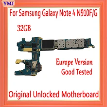 32 Гб с системой ОС для samsung Galaxy Note 4 N910F/G материнская плата, разблокирован для Note 4 N910F/G логическая плата+ полные чипы