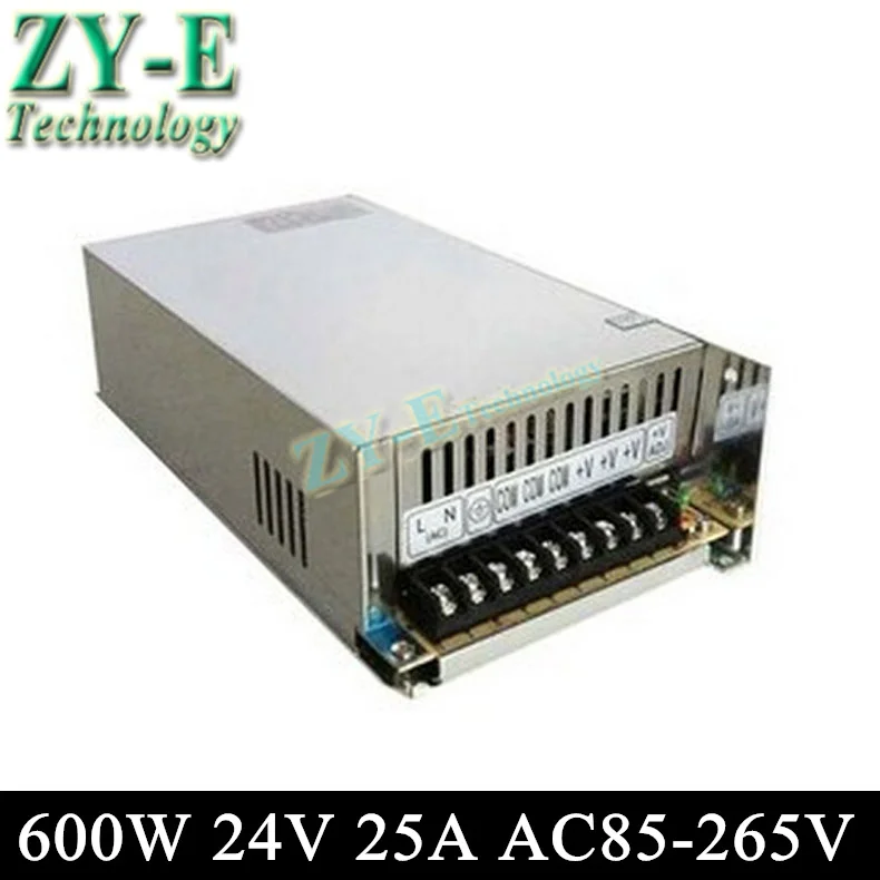 

High Quality 24V 25A 600W LED switching power supply LED power supply transformer AC850-265V Input for LED strip light freeship