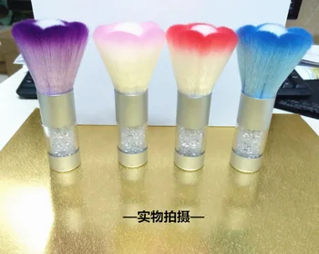 

by dhl or ems 100pcs Big Metal Rhinestone Handle Rainbow Hair Nail Art Dust Remove Brush Powder Bead Clean Remover Tool new