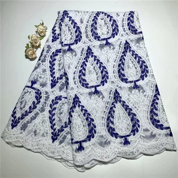 

Royal blue African Lace Fabric 2018 Embroidered Nigerian Laces Fabric Bridal High Quality French Tulle Lace Fabric For Party