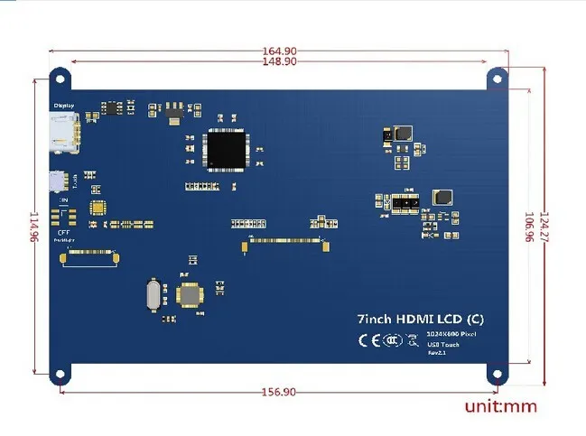 7 дюймов Raspberry pi сенсорный экран 800*480 7 дюймов емкостный сенсорный экран ЖК-дисплей, интерфейс HDMI, поддерживает различные системы