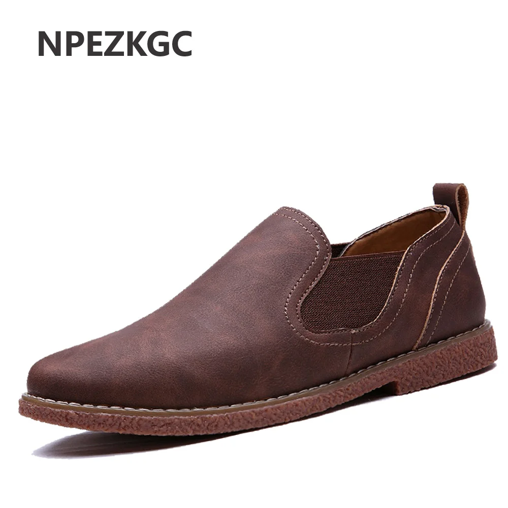 

NPEZKGC Brand Handmade Breathable Men's Oxford Shoes Top Quality Dress Shoes Men Flats Fashion Genuine Leather Casual Shoes Men