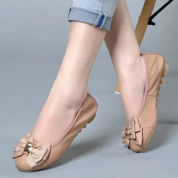 

Nice Women Shoes Woman Genuine Leather Flat Shoes Fashion Slip-resistant Leather Loafers Female Casual Shoes Women Flats