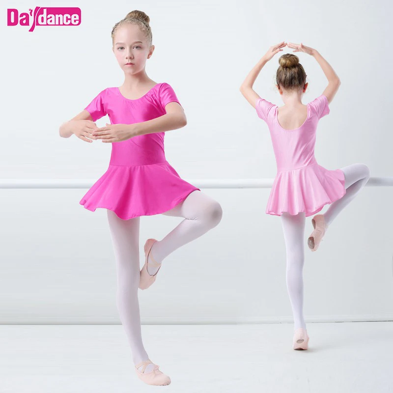 

Kids Gymnastics Dress Ballet Dancing Costume Girls Shiny Spandex Dance Dress Camisole Ballet Skirt