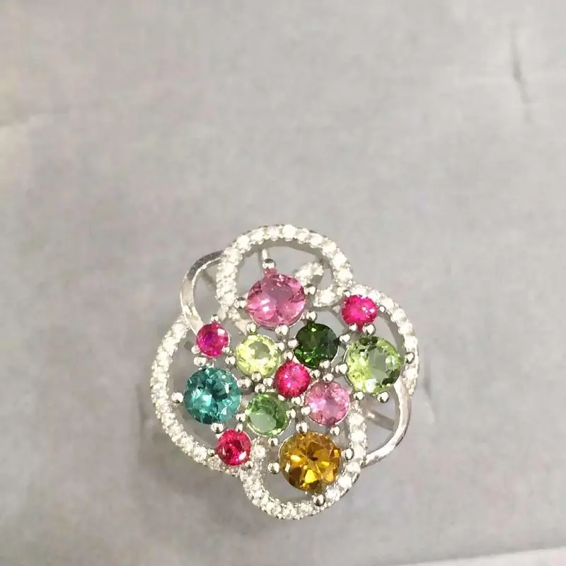 

Anillos Qi Xuan_Trendy Jewelry_Tourmaline Stone Elegant Woman Rings_S925 Solid Sliver Fashion Rings_Manufacturer Directly Sales