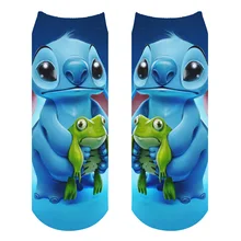 Тематика «Лило и Стич», забавные носки унисекс для мужчин и женщин, удобные летние тонкие хлопковые носки, короткие носки, модные мягкие подарки