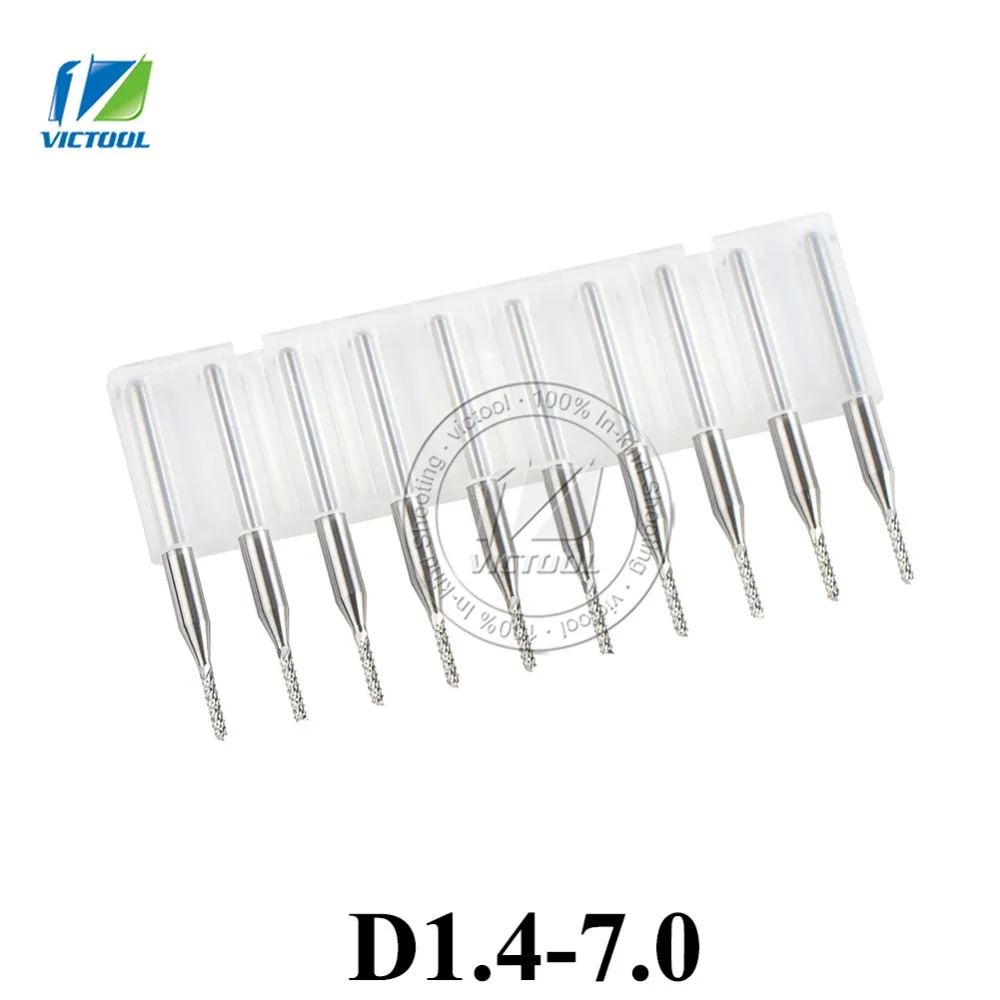 

10pcs Solid Carbide End Milling Cutter Bits Set D1.4-7.0MM Inch Cutting 7.0mm PCB End Mills Free Shipping CNC Cutting Tools