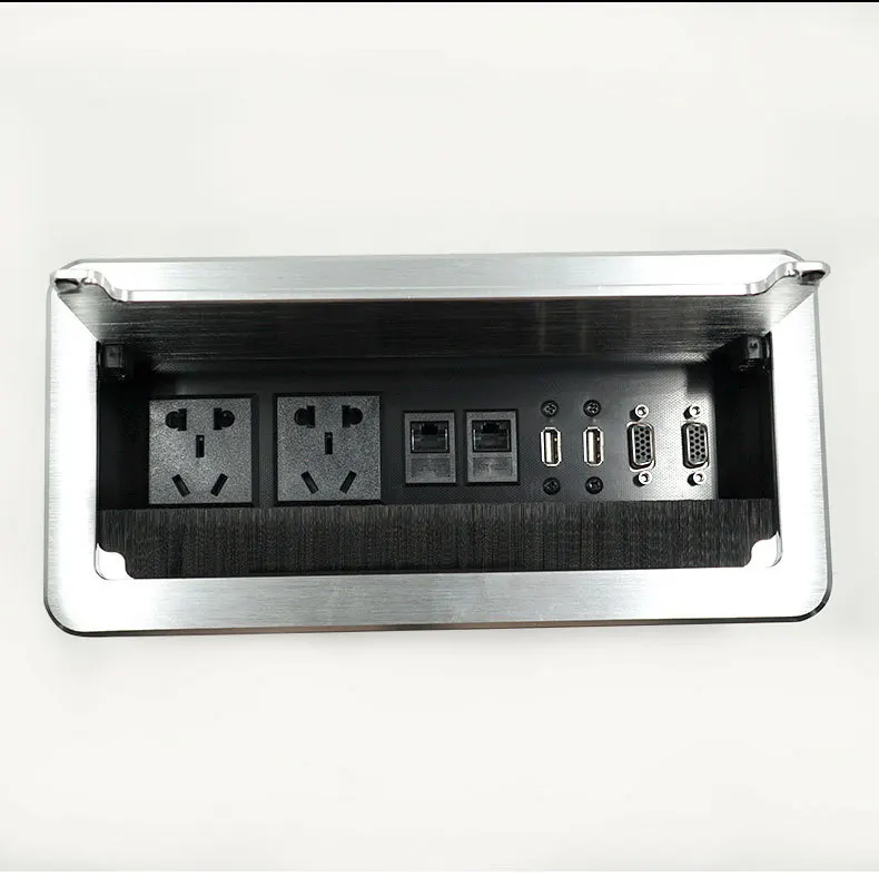 

NEW L0220 multi-function desktop socket Dual USB data dual VGA office countertop line box aluminum alloy