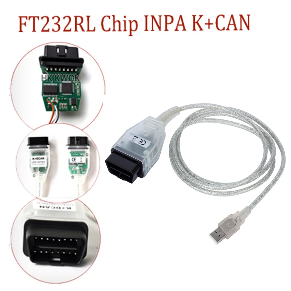 Зеленый PCB диагностические инструменты с FT232RL чип для BMW INPA/Ediabas K+ DCAN USB интерфейс D-CAN может сканировать ридер OBD OBD2 кабель