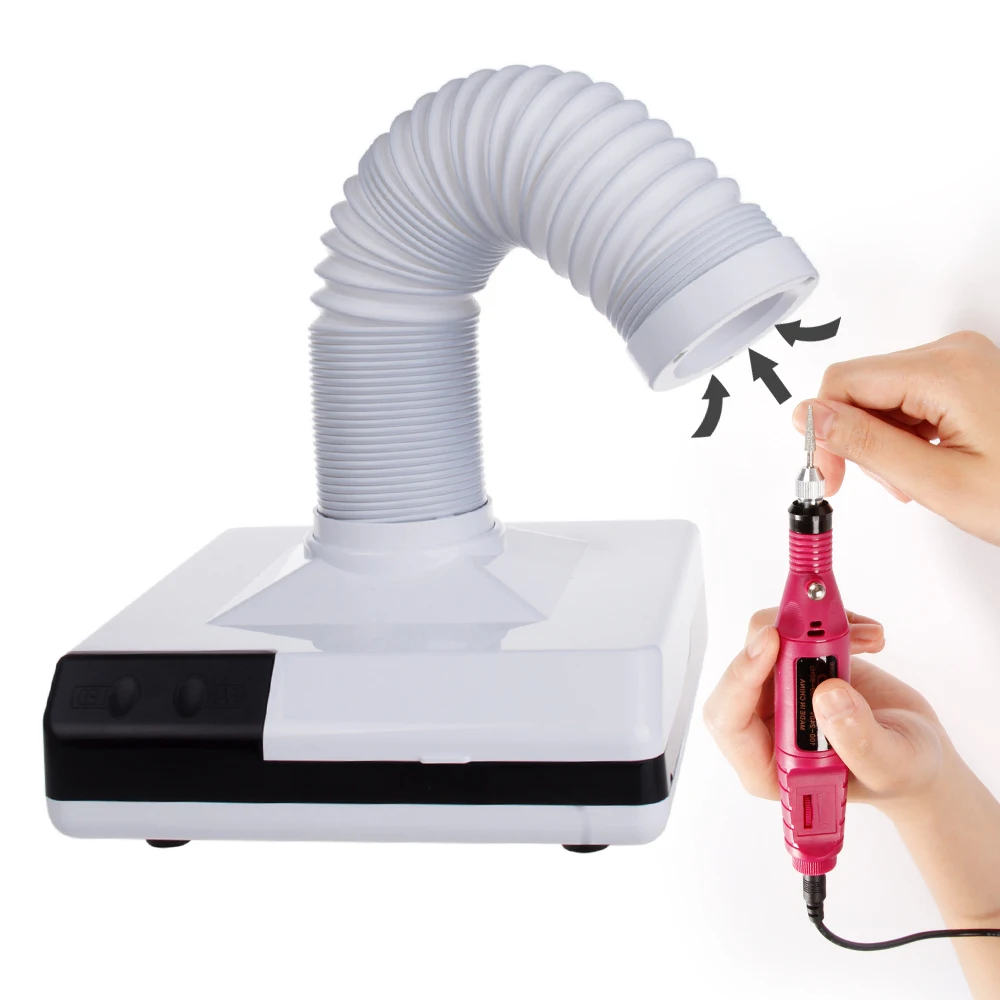 

60W Strong Power Nail Dust Collector With 3 LEDs For Lighting Nail Fan Dust Collector Nail Art Manicure Vacuum Cleaner For Nails