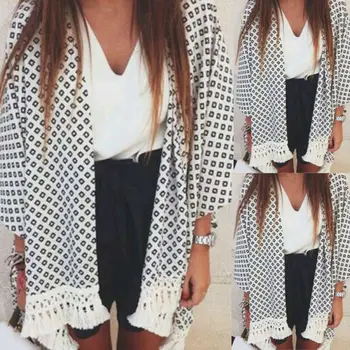 

Sexy Shirt Tunic Chiffon Cardigan Lady Fashion Fall Tops Shawl Cover Up