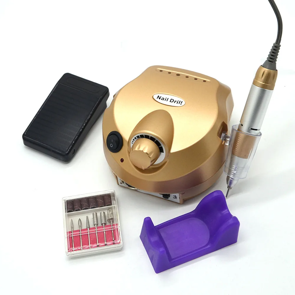Pro Nail Tools 30000 RPM Gold Electric Nail art Machine Manicure Drills