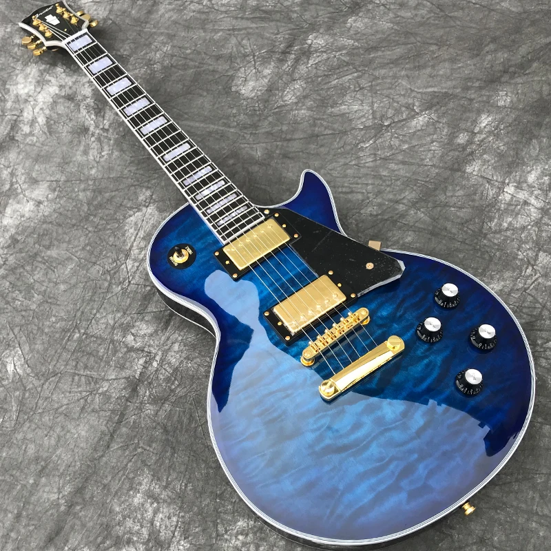 In Stock Grote Electric Guitar Solid Mahogany Body with Blue Burst