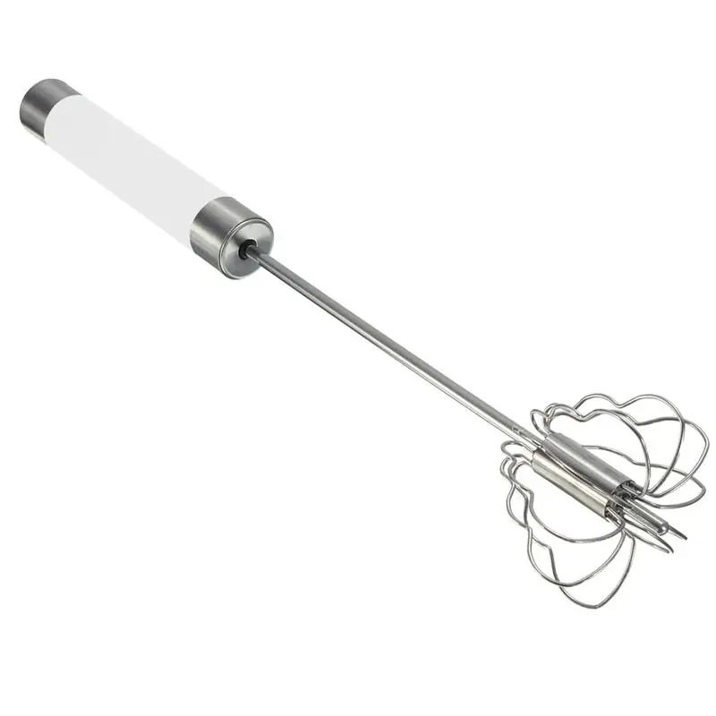 Honana Manual Self Turning Stainless Steel Miracle Push Magic Whisk Egg Beater Speed Kitchen Tool