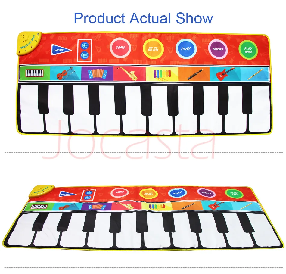 Large Size Baby Musical Carpet Keyboard Play Mat Music Instrument Piano Mat Educational Toys for Children Kids Gifts >